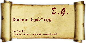 Derner György névjegykártya